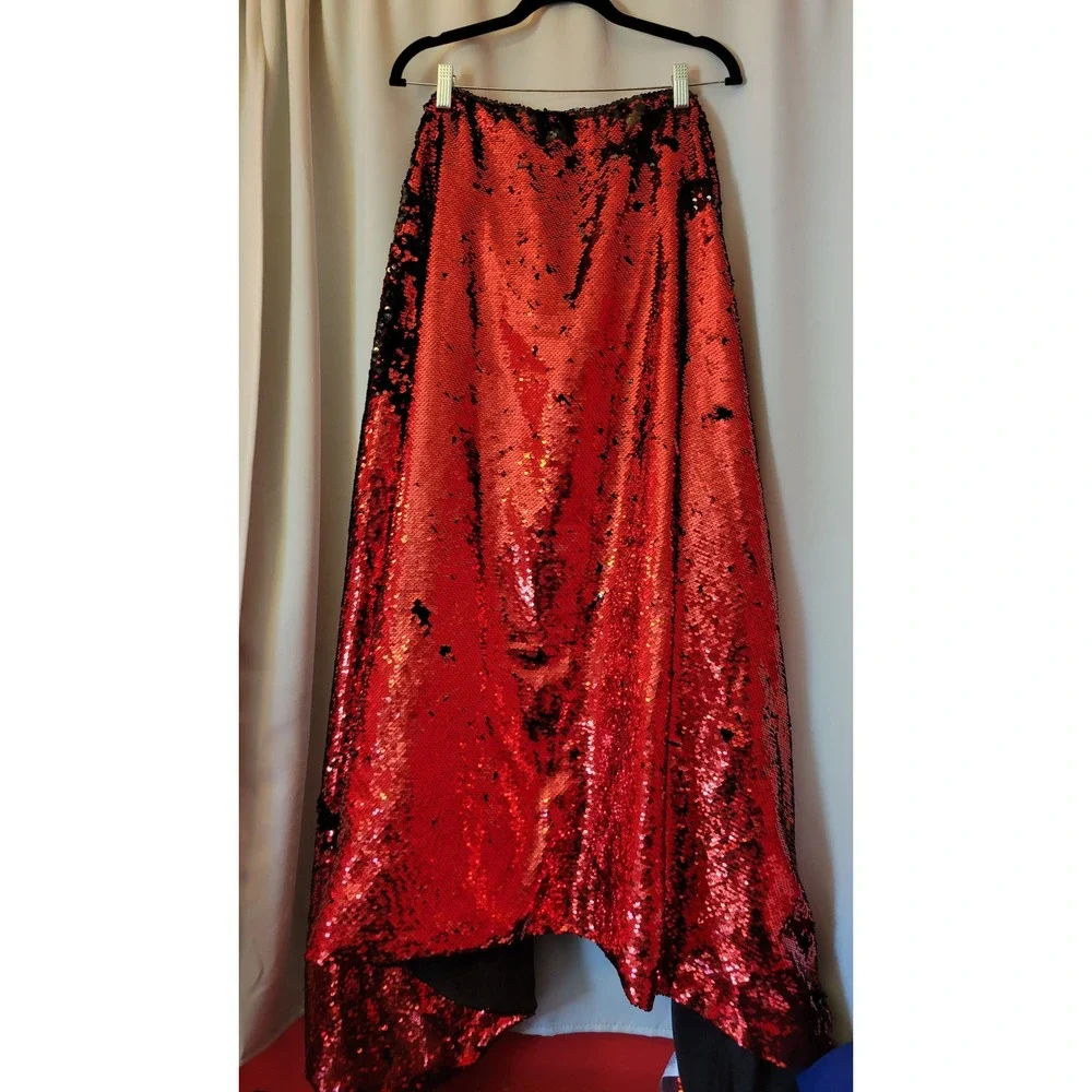 Disney Store Minnie Mouse Reversible Sequin Hooded Throw Blanket Red Black 40x70